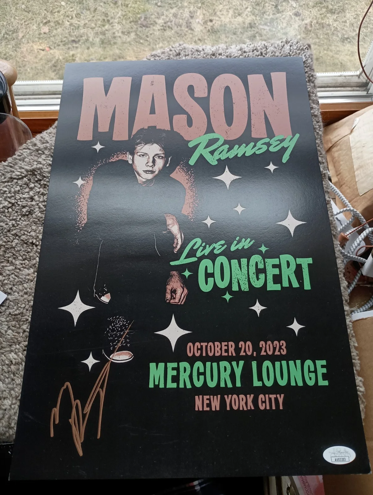 Mason Ramsey Autographed 11x17 Concert Tour Poster Mercury Lounge New York JSA, изображение 2