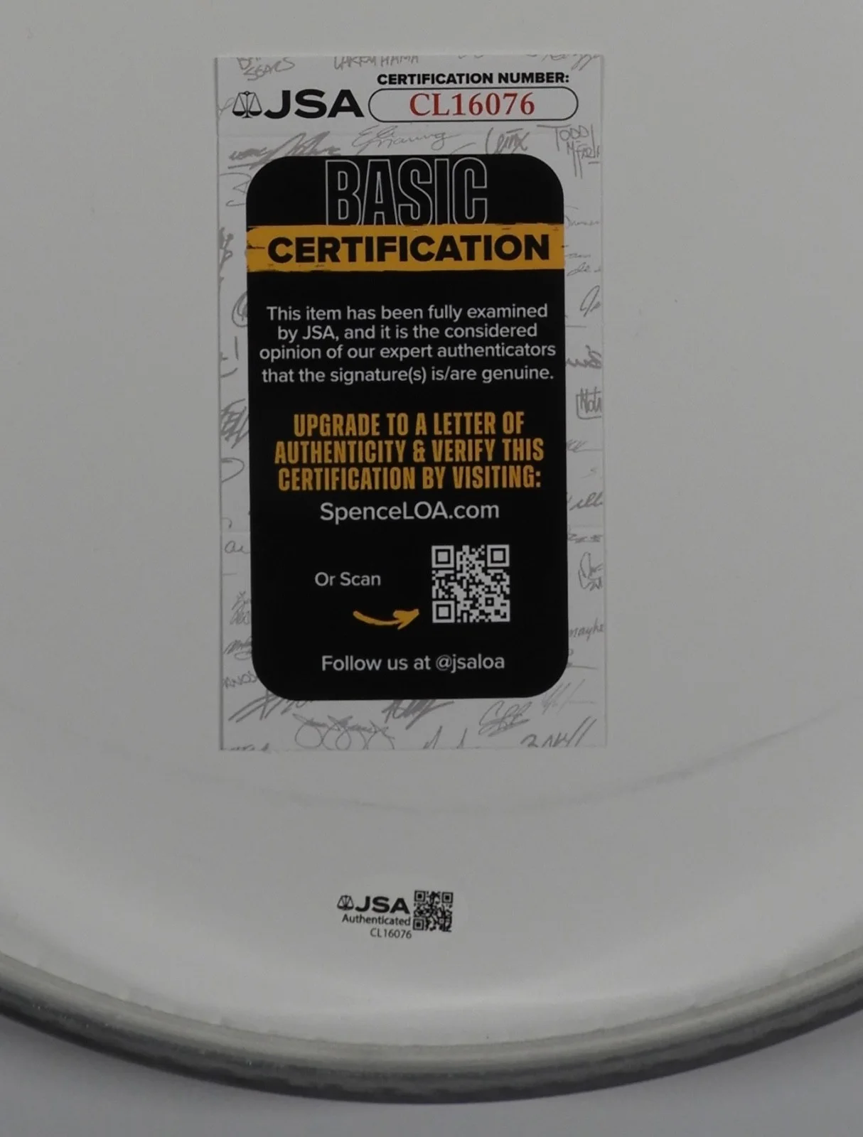 Danny Carey JSA Autograph Signed Drum Head 14" Tool, image 3
