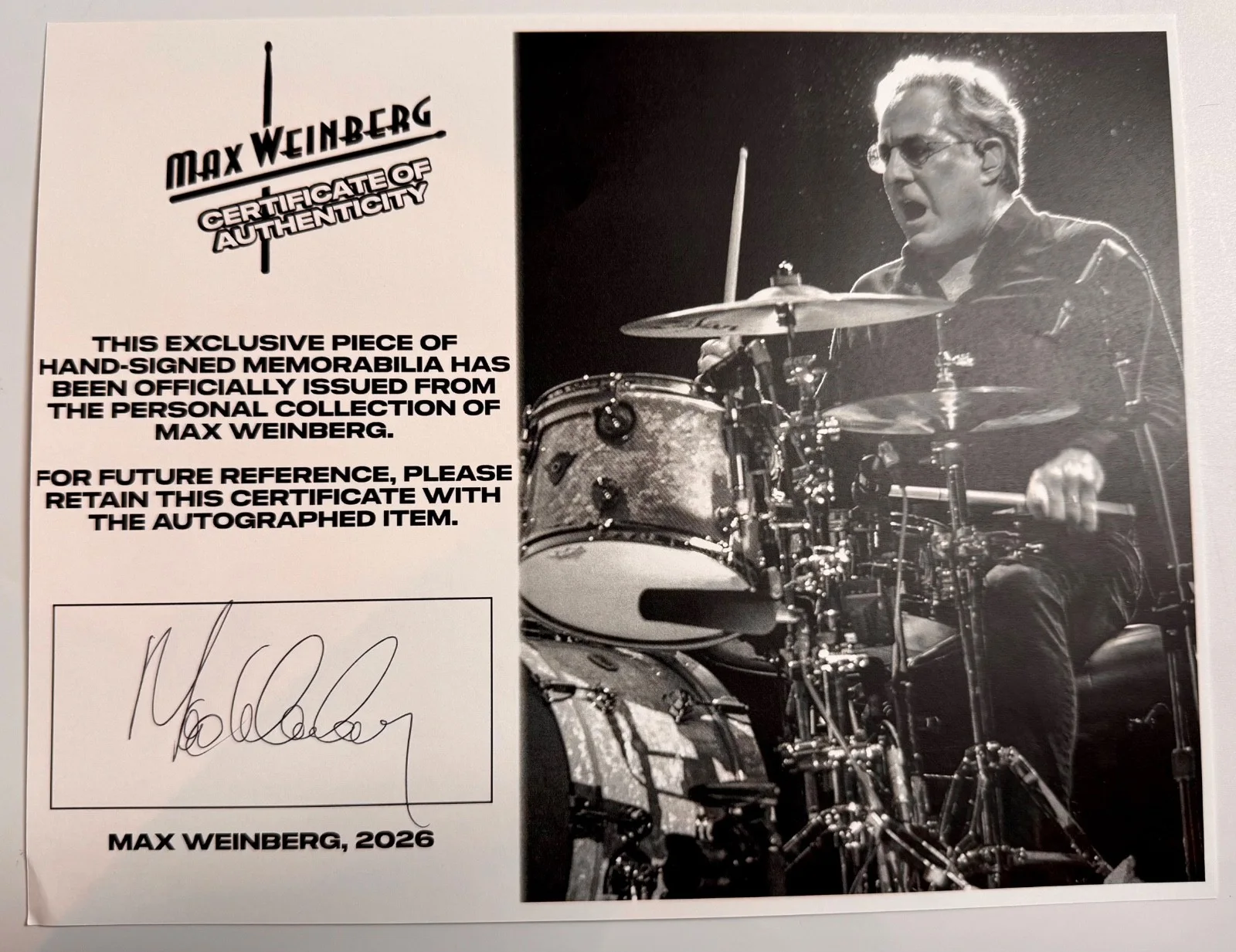Max Weinberg JSA Signed Autograph Drumhead Bruce Springsteen and the E Street, image 4