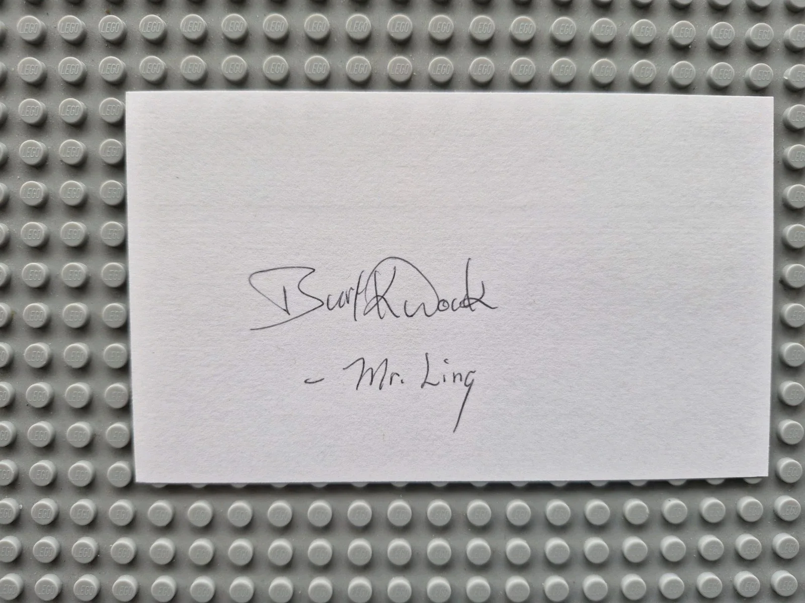 BURT KWOUK (Goldfinger,Pink Panther) Signed, Autographed 3X5 Card " Mr, Ling ", изображение 2