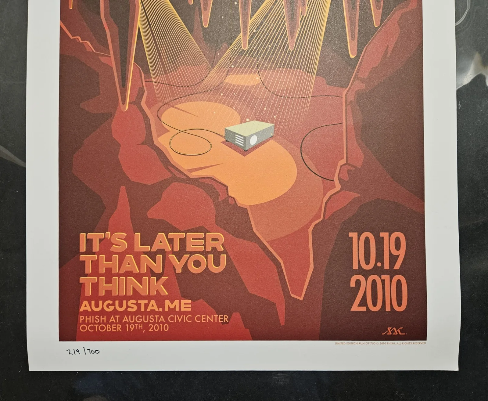 Ltd Ed 700 PHISH It's Later Than CAVE Art Print Concert Poster MAINE 2010 SAC, image 4