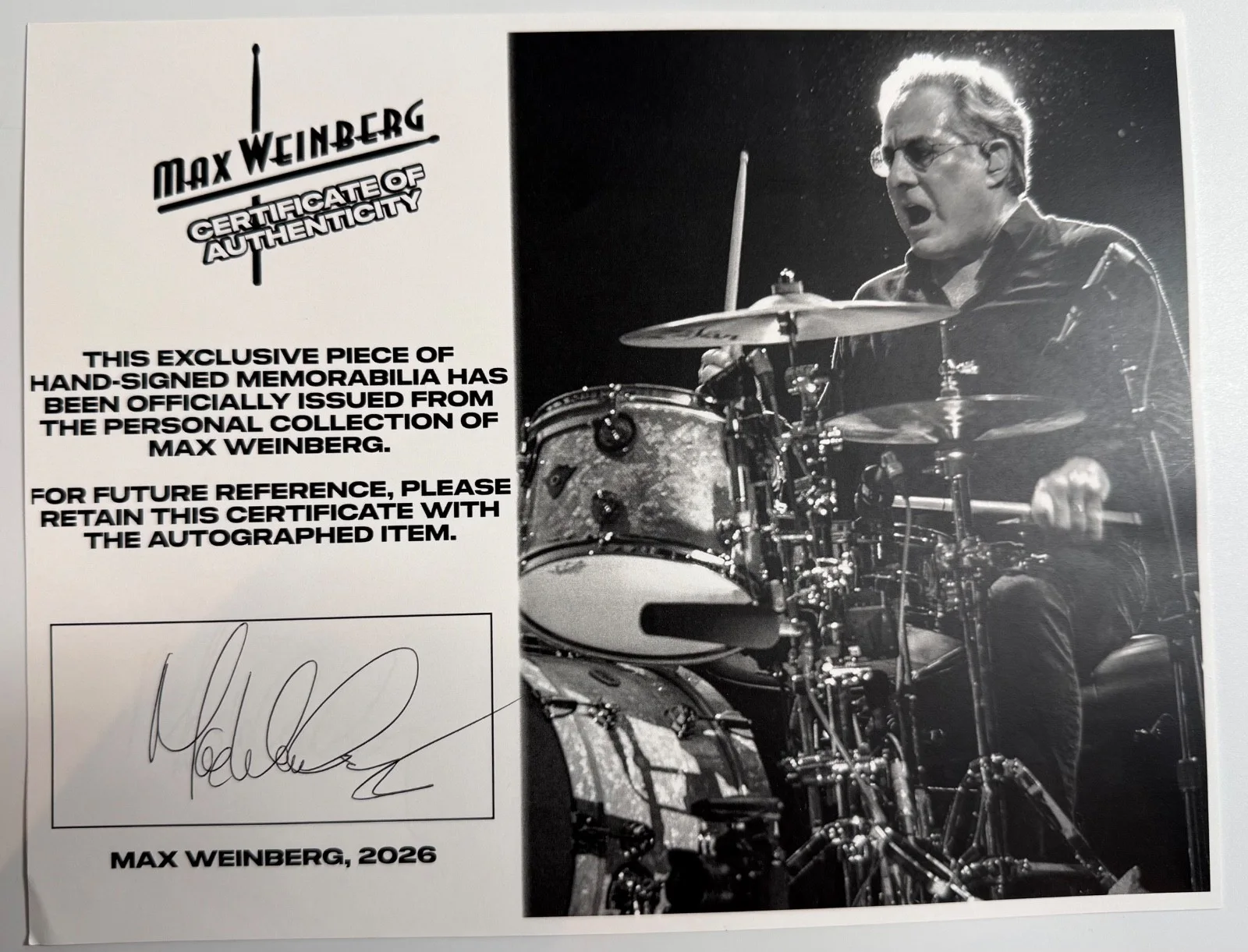 Max Weinberg JSA Signed Autograph Drumhead Bruce Springsteen and the E Street, image 4
