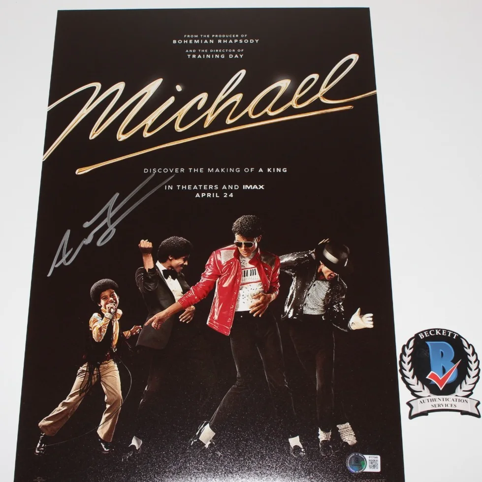 DIRECTOR ANTOINE FUQUA SIGNED 'MICHAEL JACKSON' 12x18 MOVIE POSTER BECKETT COA, изображение 2