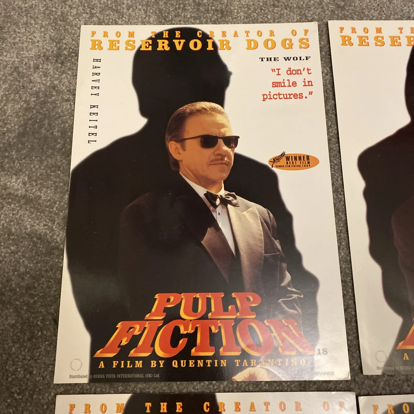 Pulp Fiction Complete Set of 4 Original 1994 UK Miramax Promotional Film Posters, изображение 2