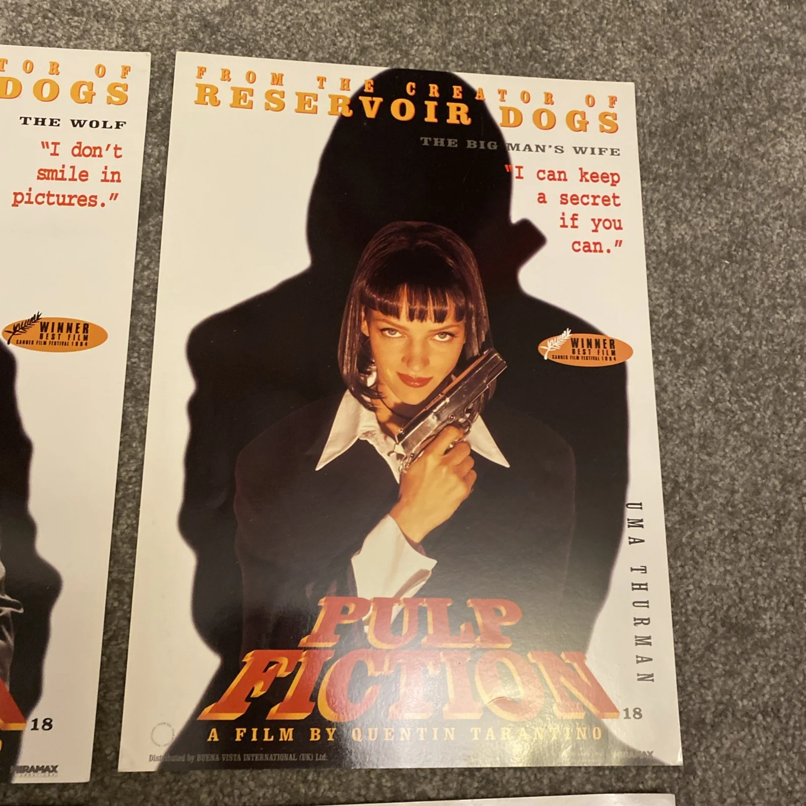 Pulp Fiction Complete Set of 4 Original 1994 UK Miramax Promotional Film Posters, изображение 3