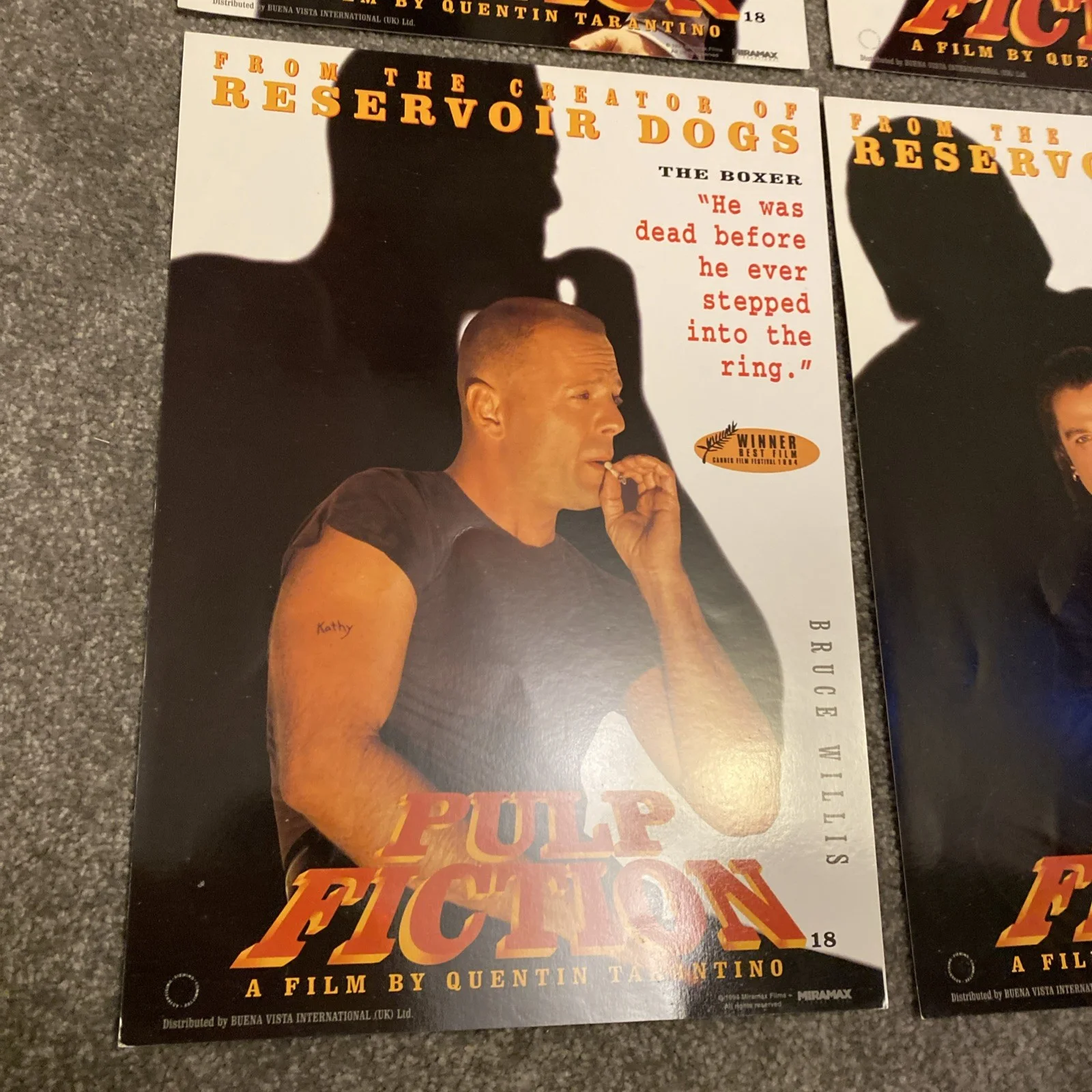 Pulp Fiction Complete Set of 4 Original 1994 UK Miramax Promotional Film Posters, изображение 4