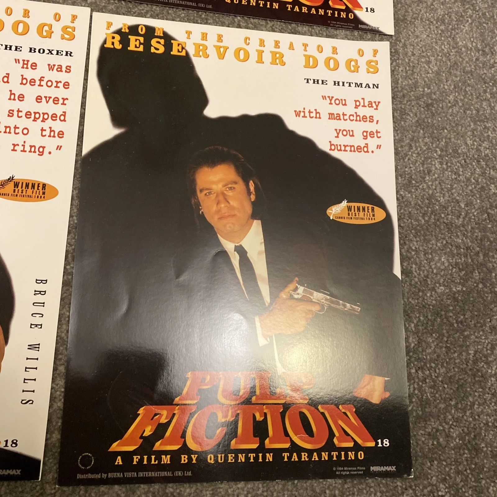 Pulp Fiction Complete Set of 4 Original 1994 UK Miramax Promotional Film Posters, изображение 5
