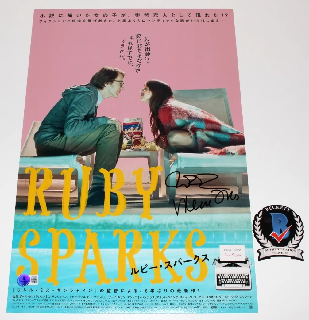 VALERIE FARIS JONATHAN DAYTON SIGNED RUBY SPARKS 12x18 MOVIE POSTER BECKETT COA, image 2