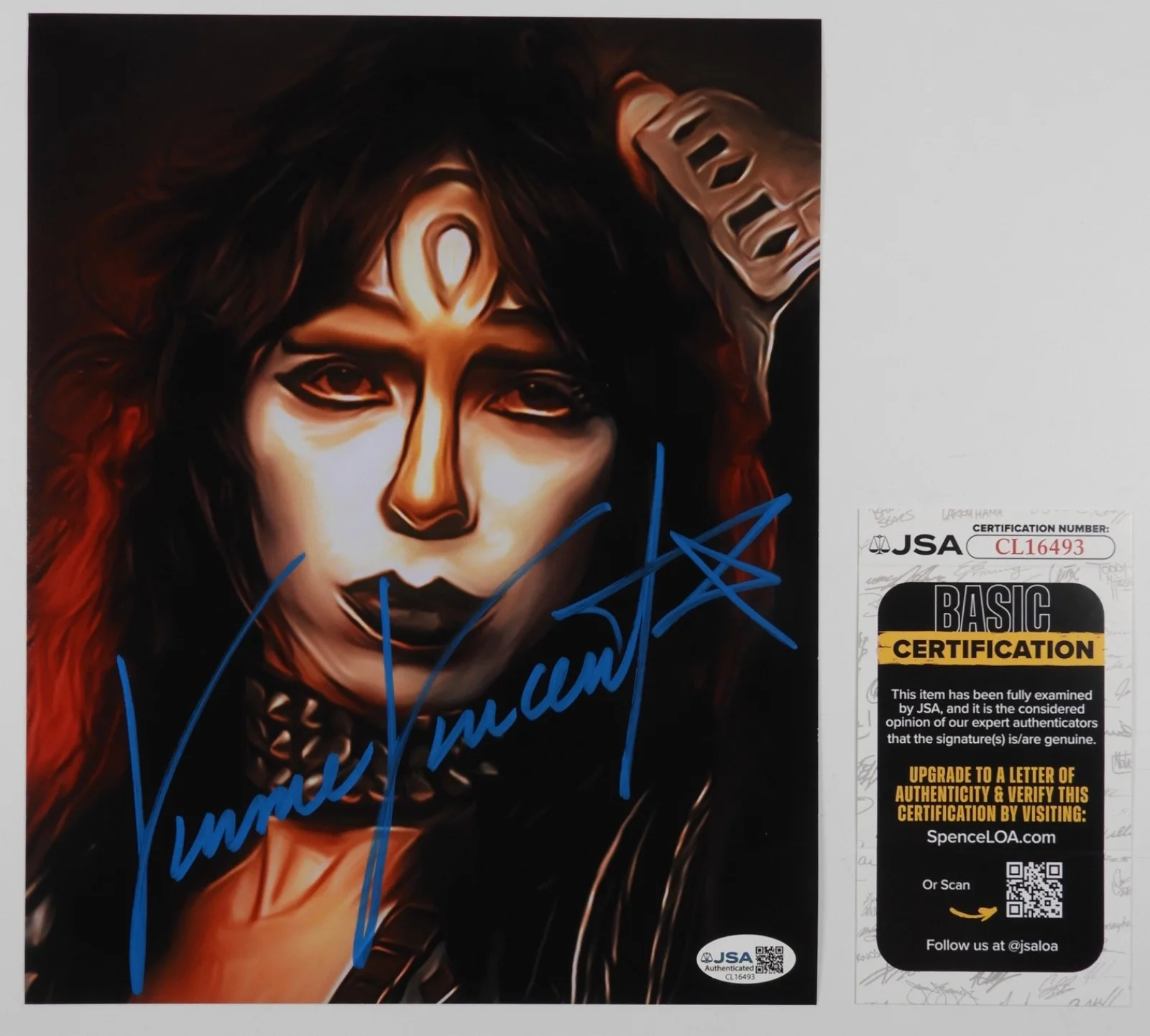 KISS Vinnie Vincent Signed JSA Signed Autograph 8 x 10 Photo, image 2