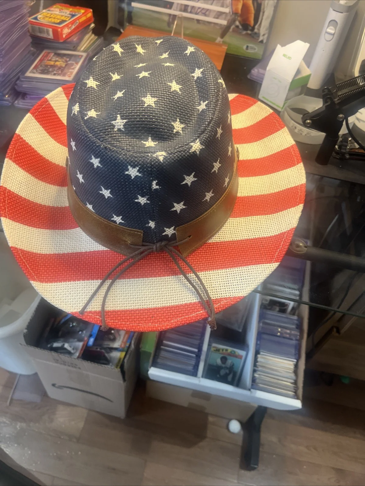 Luke Combs — Luke Combs Signed Autograph American Flag Cowboy Hat. With Video Proof & MSG N.Y, image 4