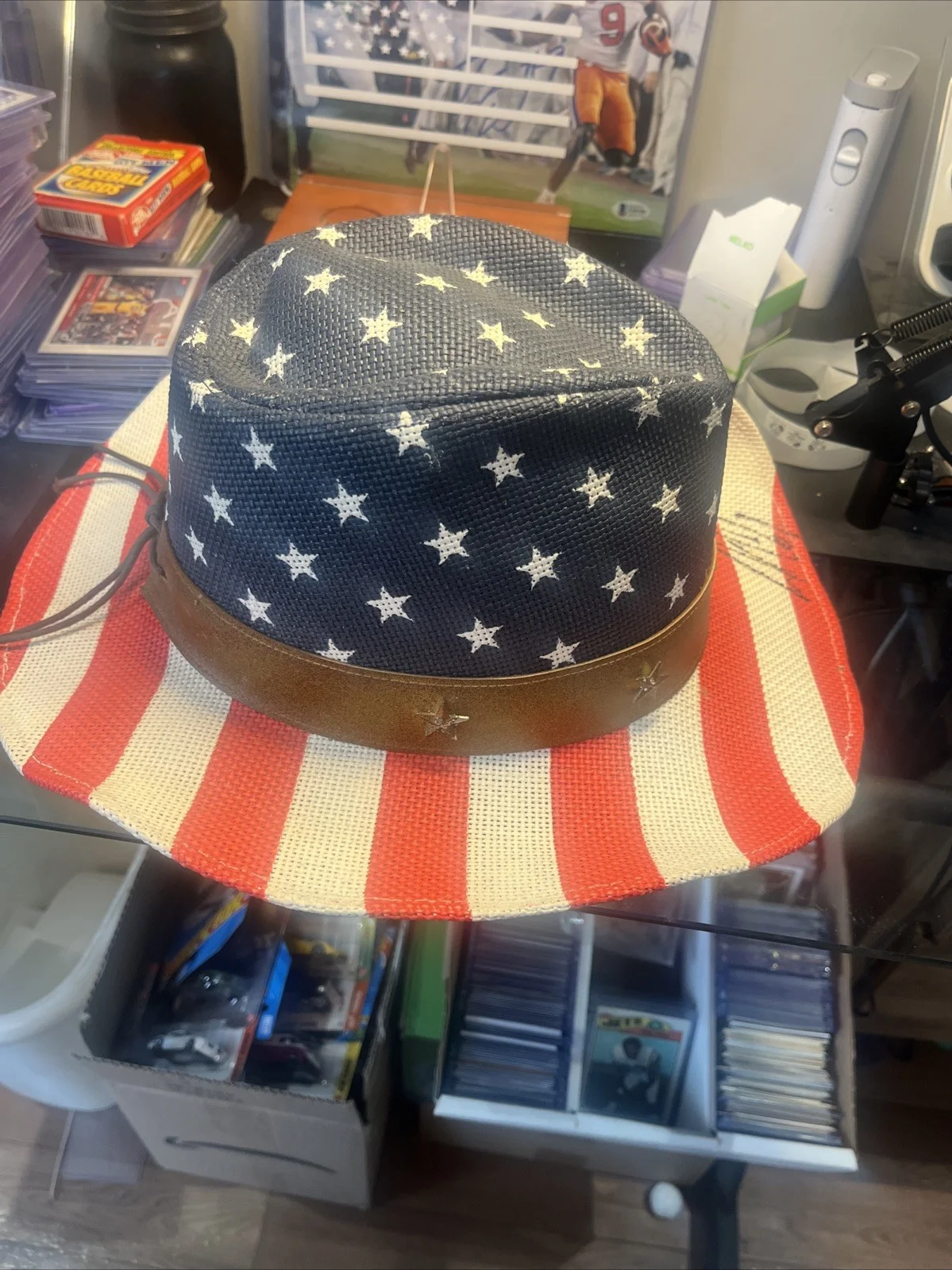 Luke Combs — Luke Combs Signed Autograph American Flag Cowboy Hat. With Video Proof & MSG N.Y, image 5