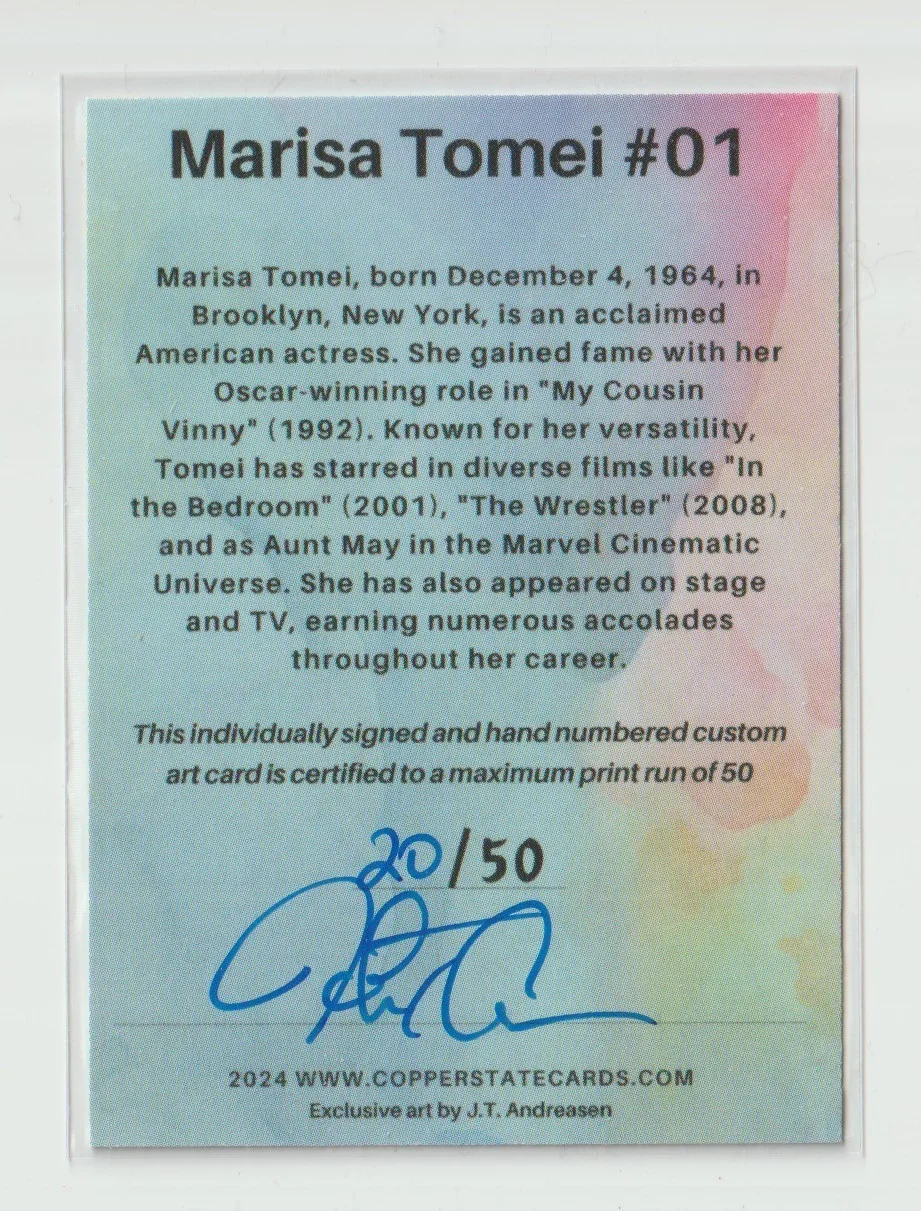Marisa Tomei Signed J.T. Andreasen Sketch Card #01 Rare #20/50 Movie Star, изображение 2