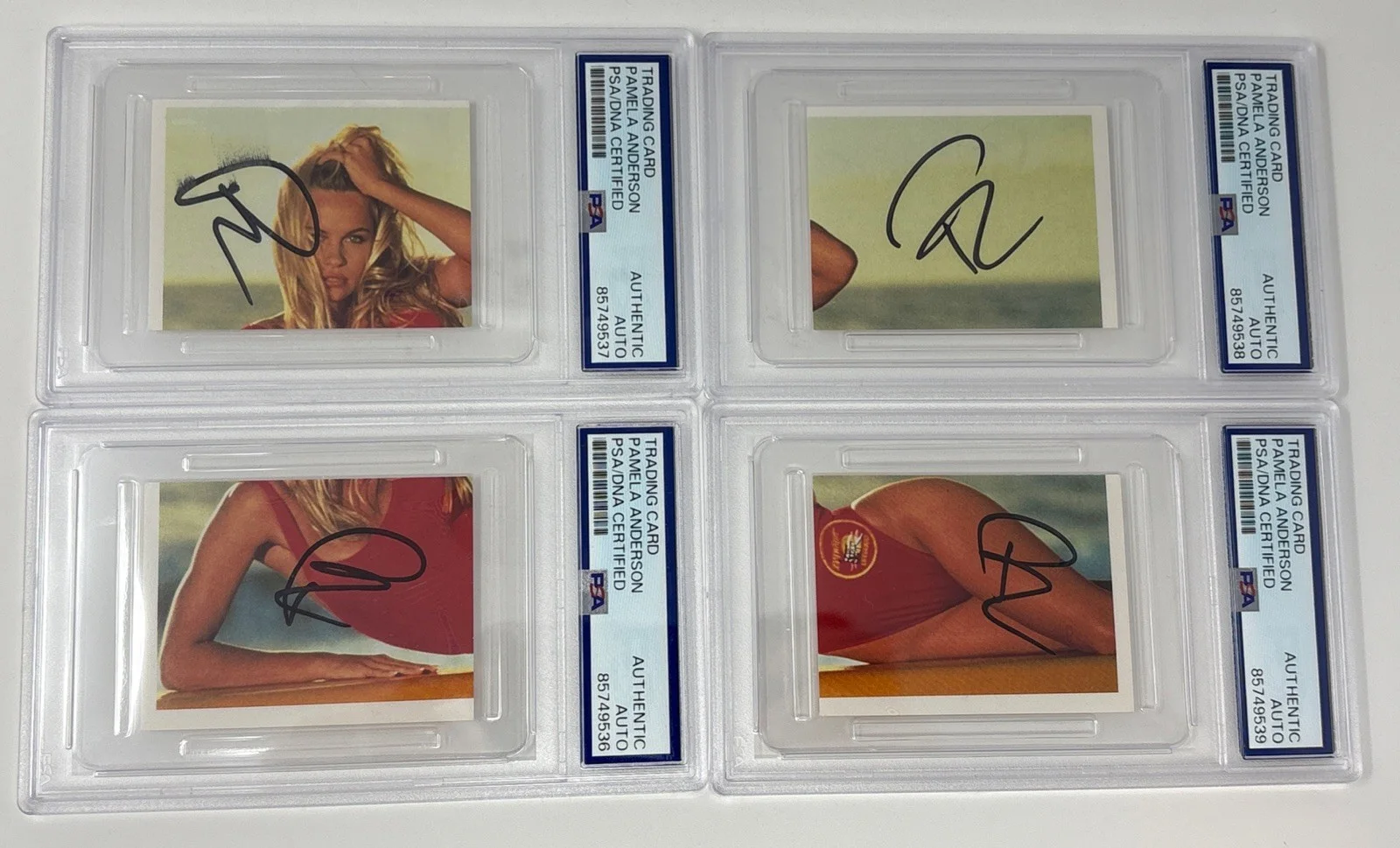 Pamela Anderson — PAMELA ANDERSON Signed AUTOGRAPH 1996 Sticker Set PSA/DNA COA Baywatch SEXY