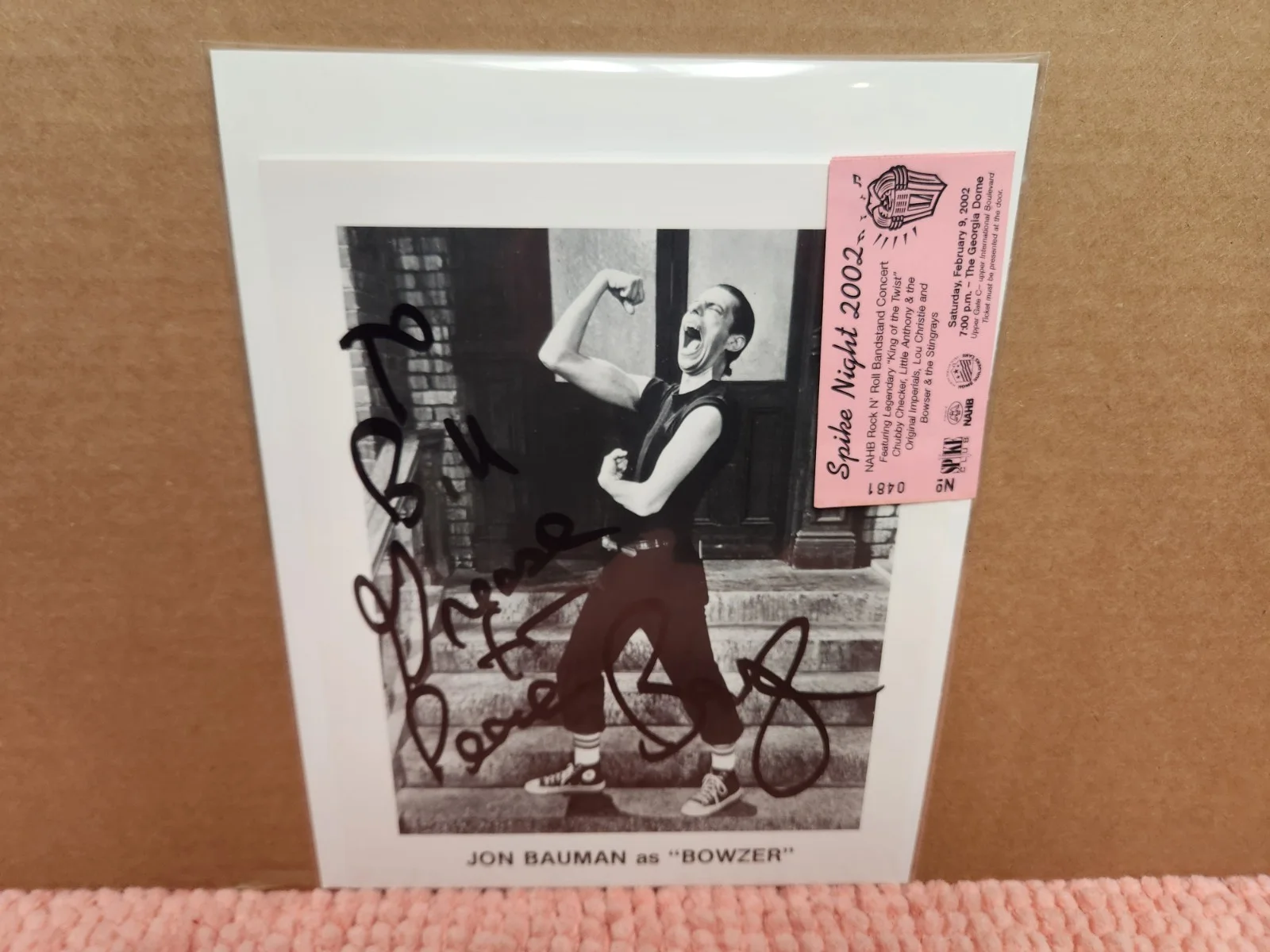 Jon Bauman As Bowzer AUTOGRAPH Hand SIGNED 8x10 w/ 2 Tickets Grease Sha Na Na, изображение 5