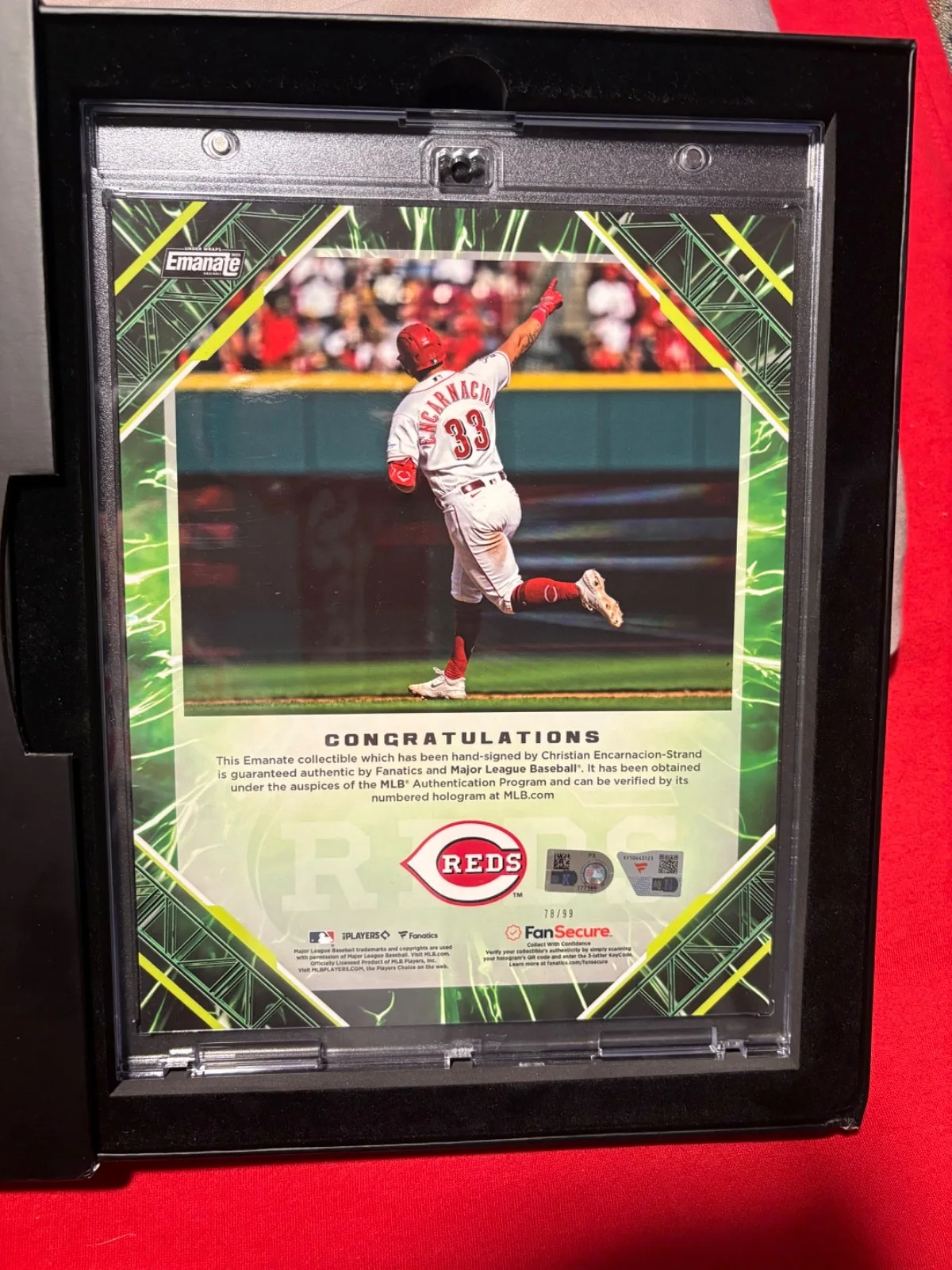 Christian Encarnacion-Strand 2025 Fanatics Emanate 8 x 10 Auto Green 78/99, изображение 4
