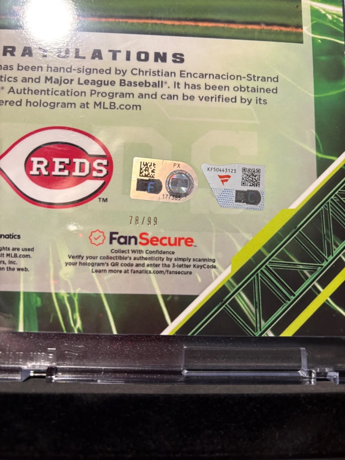 Christian Encarnacion-Strand 2025 Fanatics Emanate 8 x 10 Auto Green 78/99, изображение 5