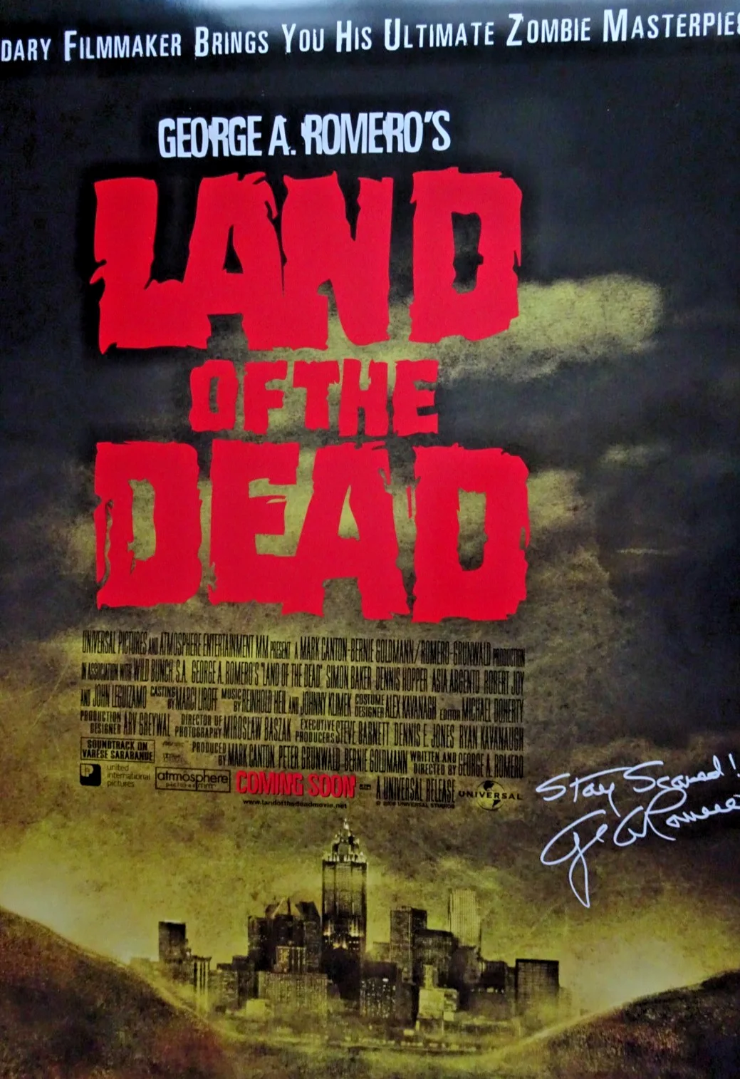 Land of the Dead Poster Cinema One Sheet 2005 George A Romero Asia Argento, изображение 3