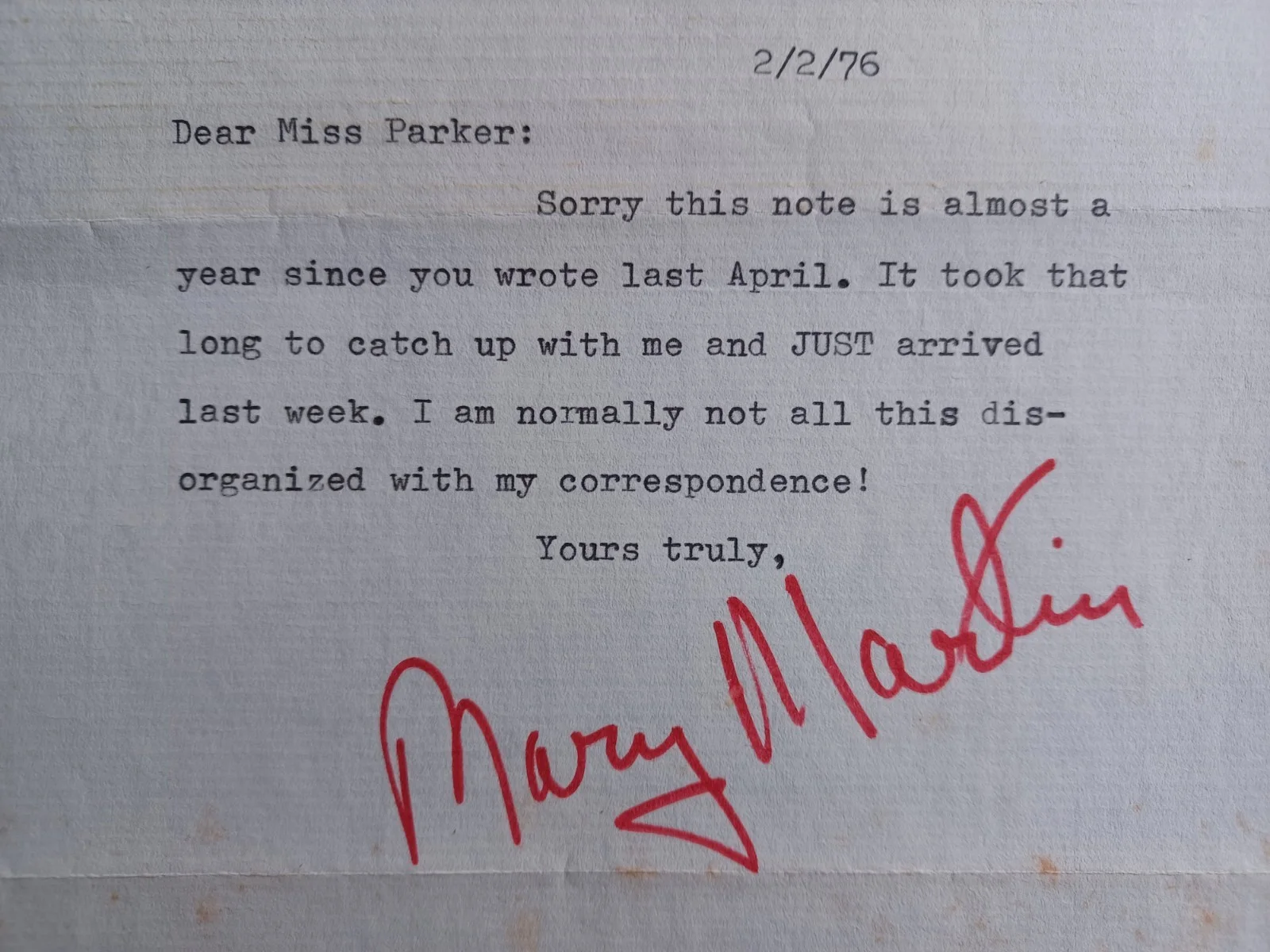 Mary Martin (d. 1990) Signed 1976 Letter - Peter Pan, image 2
