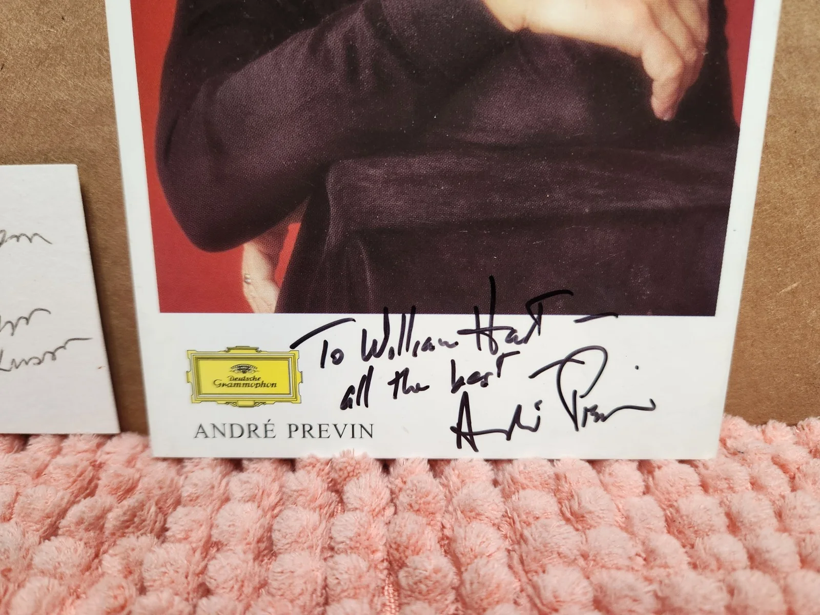 André Previn AUTOGRAPH Hand SIGNED Discography Card Conductor & Composer, image 2
