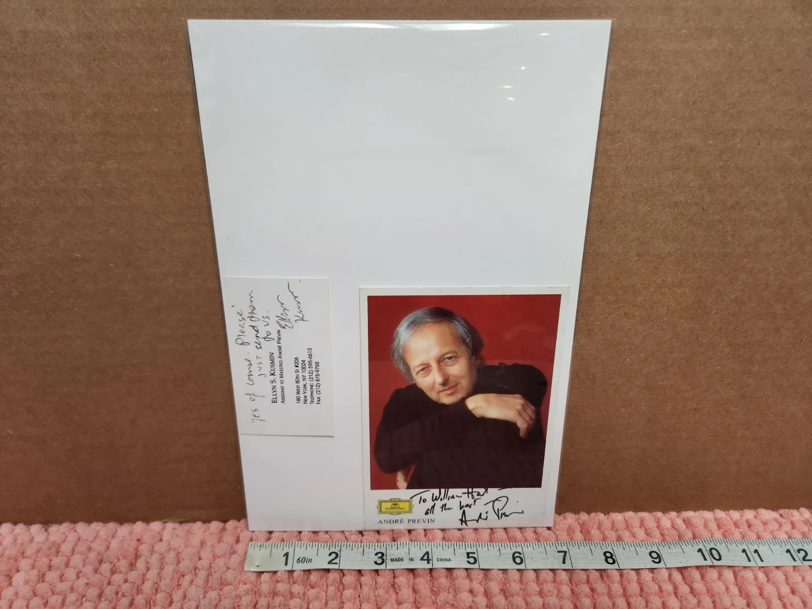 André Previn AUTOGRAPH Hand SIGNED Discography Card Conductor & Composer, image 4