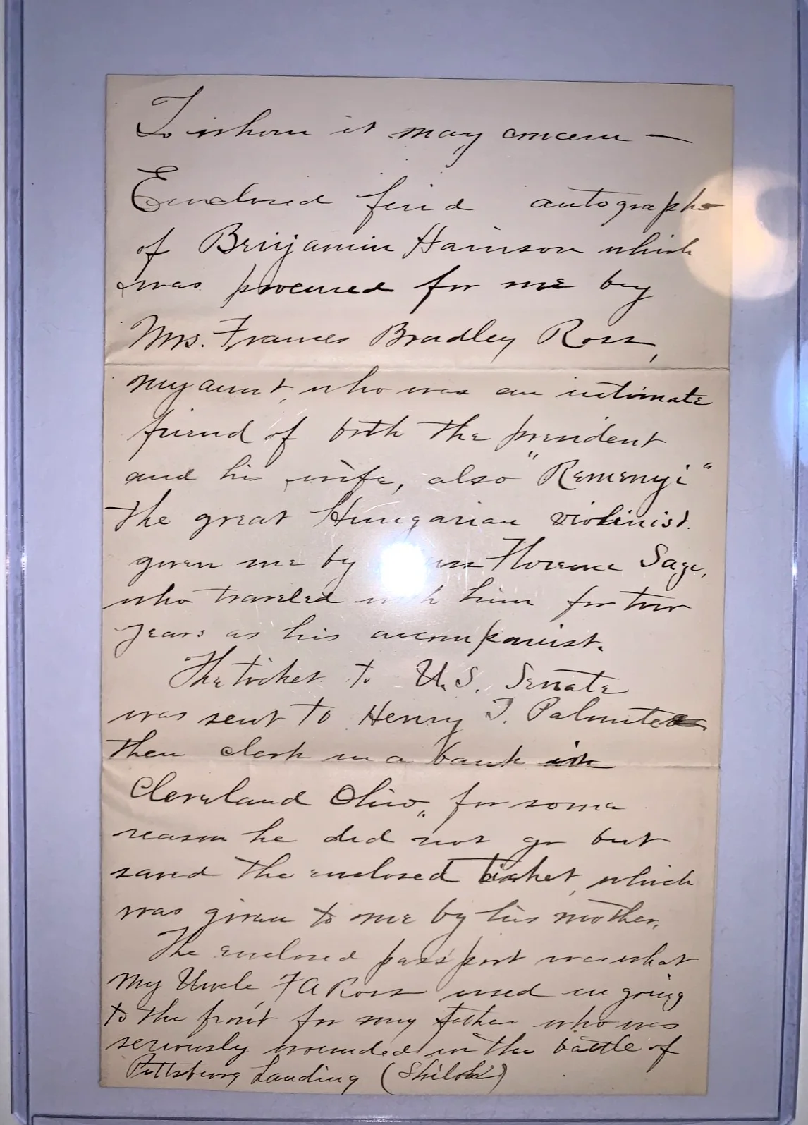 Ede Reményi Hungarian violinist, autographed note from estate auction, изображение 4