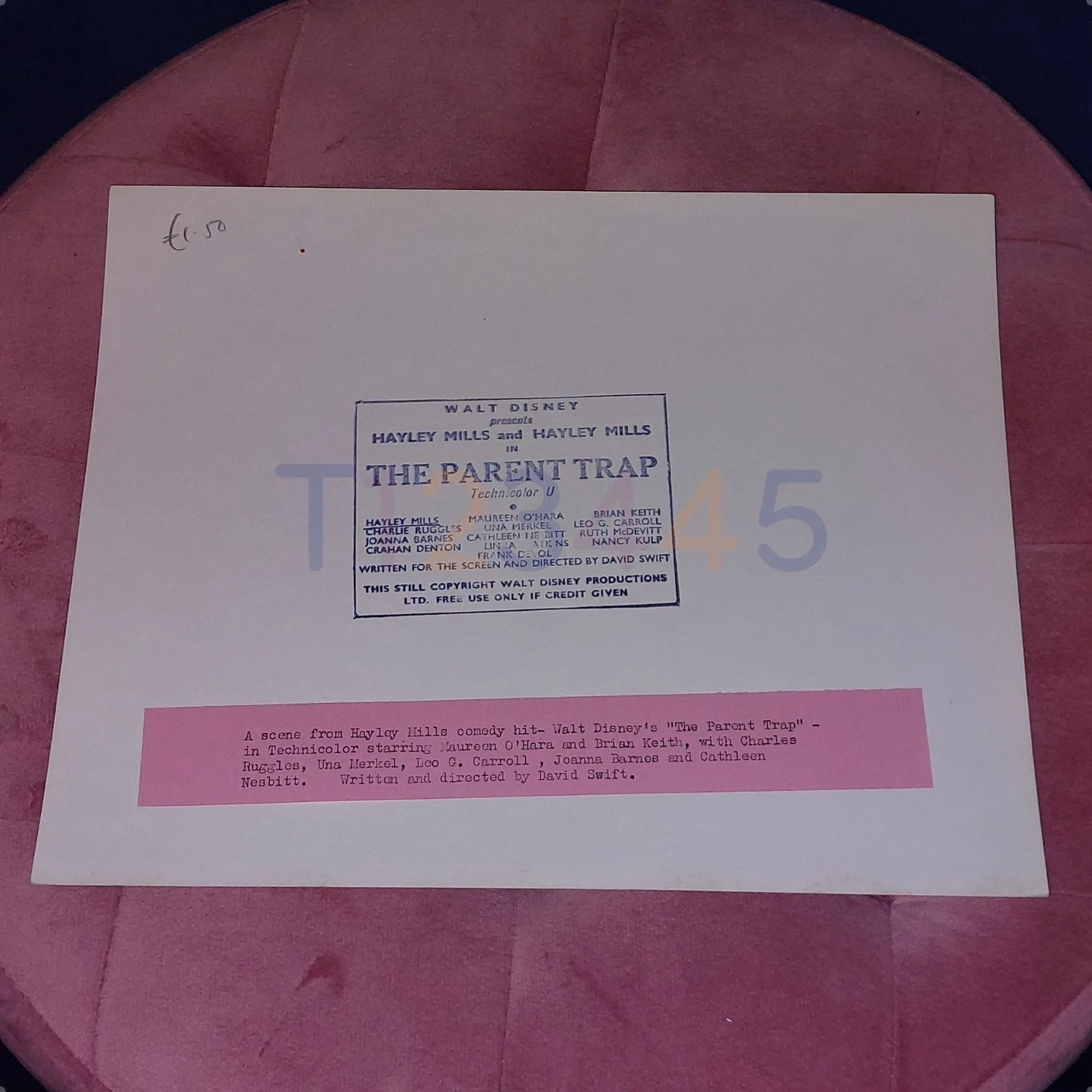 Vintage The Parent Trap (1961) Movie Still - Hayley Mills Original Studio Stamp, изображение 2