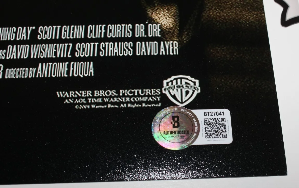 DIRECTOR ANTOINE FUQUA SIGNED 'TRAINING DAY' 12x18 MOVIE POSTER BAS BECKETT COA, изображение 3
