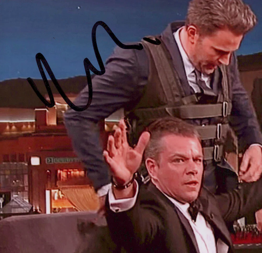 MATT DAMON — Matt Damon signed "JIMMY KIMMEL LIVE" 8x10 Photo PROOF Ben Affleck ACOA COA Rare, image 4