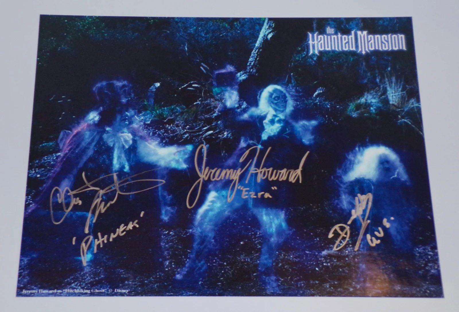 Clay / Clayton Martinez, Jeremy Howard, Deep Roy — HAUNTED MANSION (2003) Hitchhiking Ghosts SIGNED 8x10 BAS Letter COA Deep Roy +2, image 2