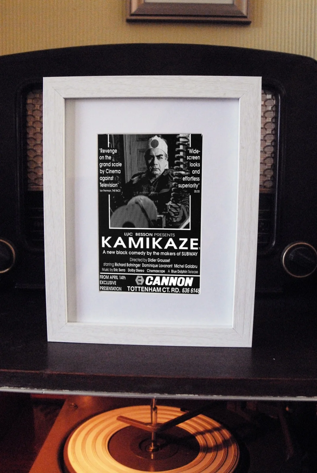 KAMIKAZE+FRAMED ORIGINAL PRESS AD MOVIE POSTER+1989, image 2