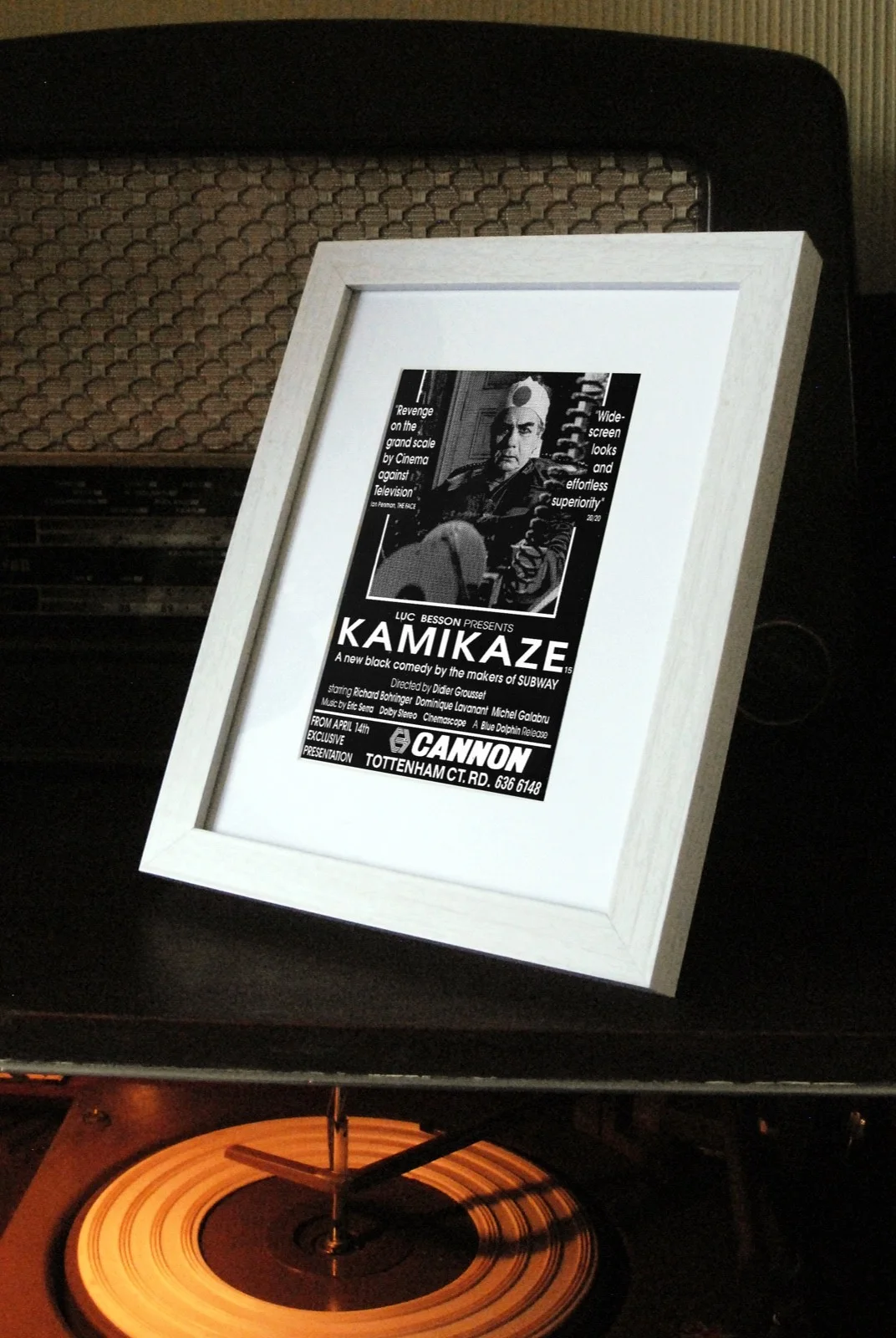 KAMIKAZE+FRAMED ORIGINAL PRESS AD MOVIE POSTER+1989, image 3