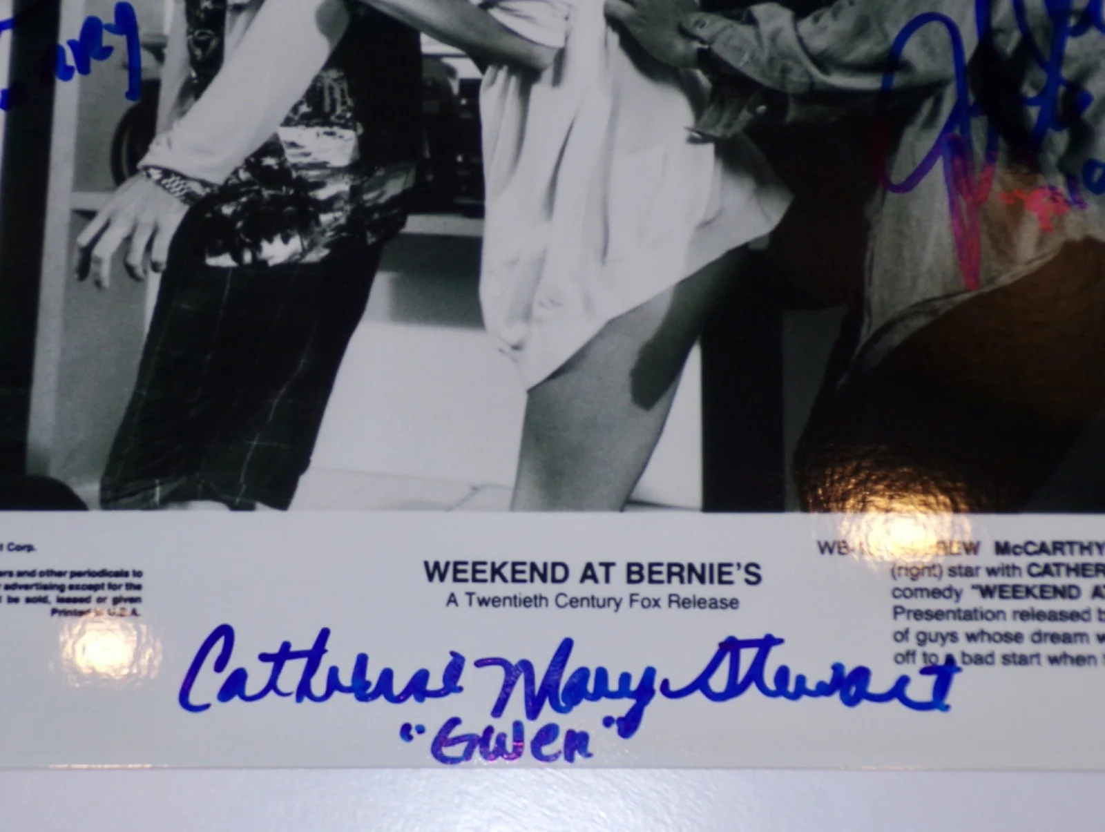 Andrew Mc Carthy, Jonathan Silverman, Catherine Mary Stewart — WEEKEND AT BERNIE'S Andrew McCarthy, J Silverman, Stewart SIGNED 8x10 BAS Letter, изображение 4