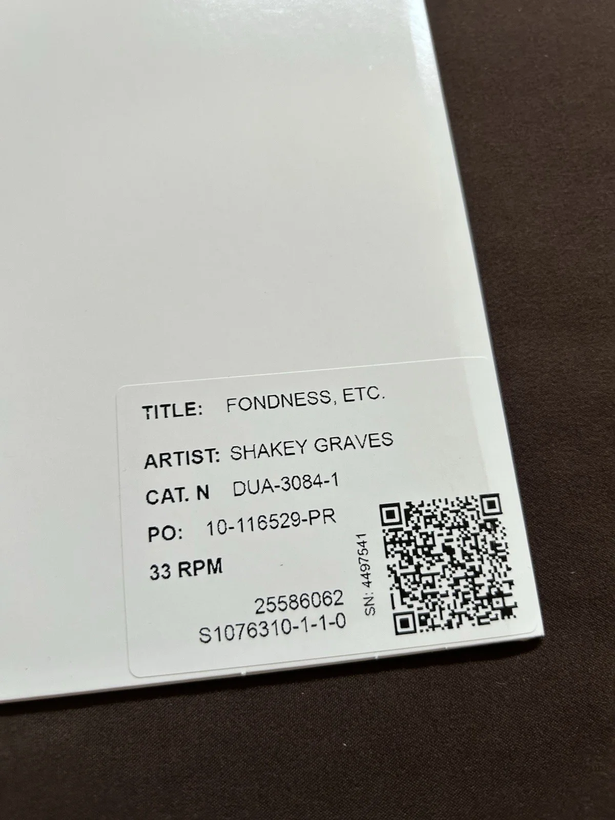 Shakey Graves Fondness Etc Signed Test Pressing Vinyl 2026 Limited White, изображение 3