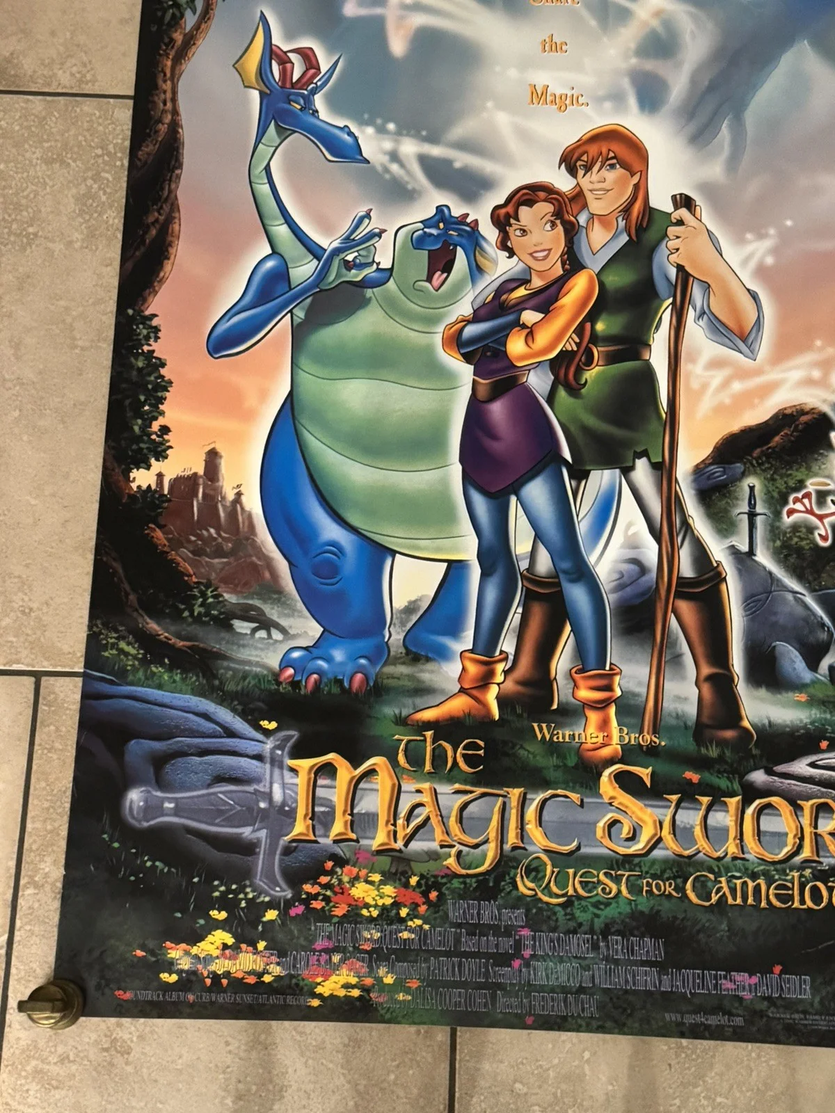 The Magic Sword: Quest for Camelot Original 1998 One Sheet Movie Poster 40"x27", изображение 4