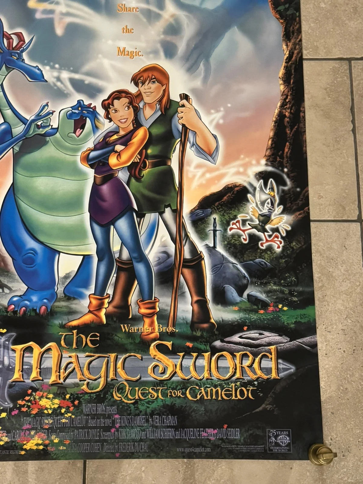 The Magic Sword: Quest for Camelot Original 1998 One Sheet Movie Poster 40"x27", изображение 5