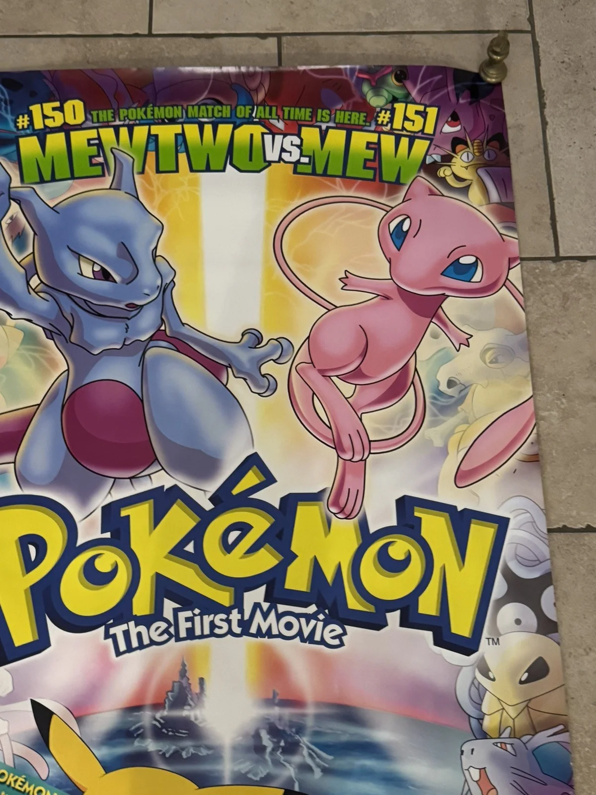 Pokémon Original Cinema Poster The First Movie 1999 UK one sheet 27” x 40”, изображение 2