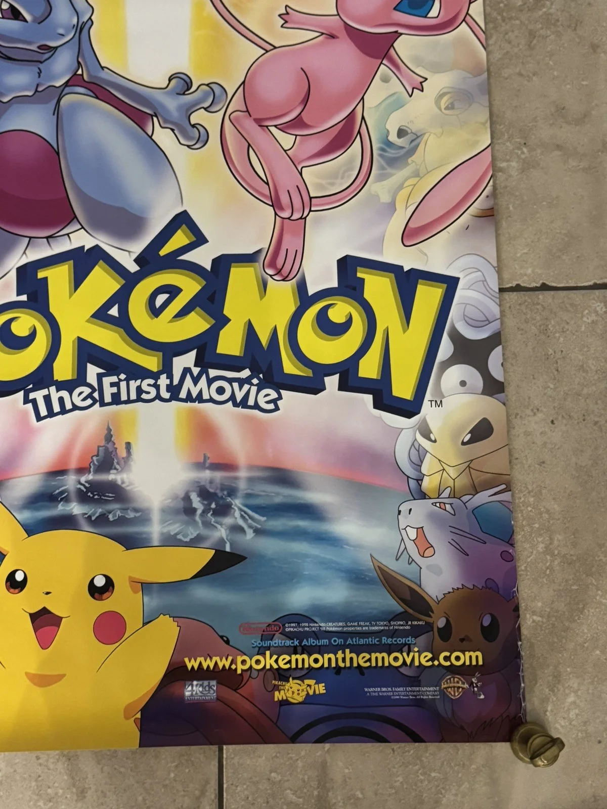 Pokémon Original Cinema Poster The First Movie 1999 UK one sheet 27” x 40”, изображение 3