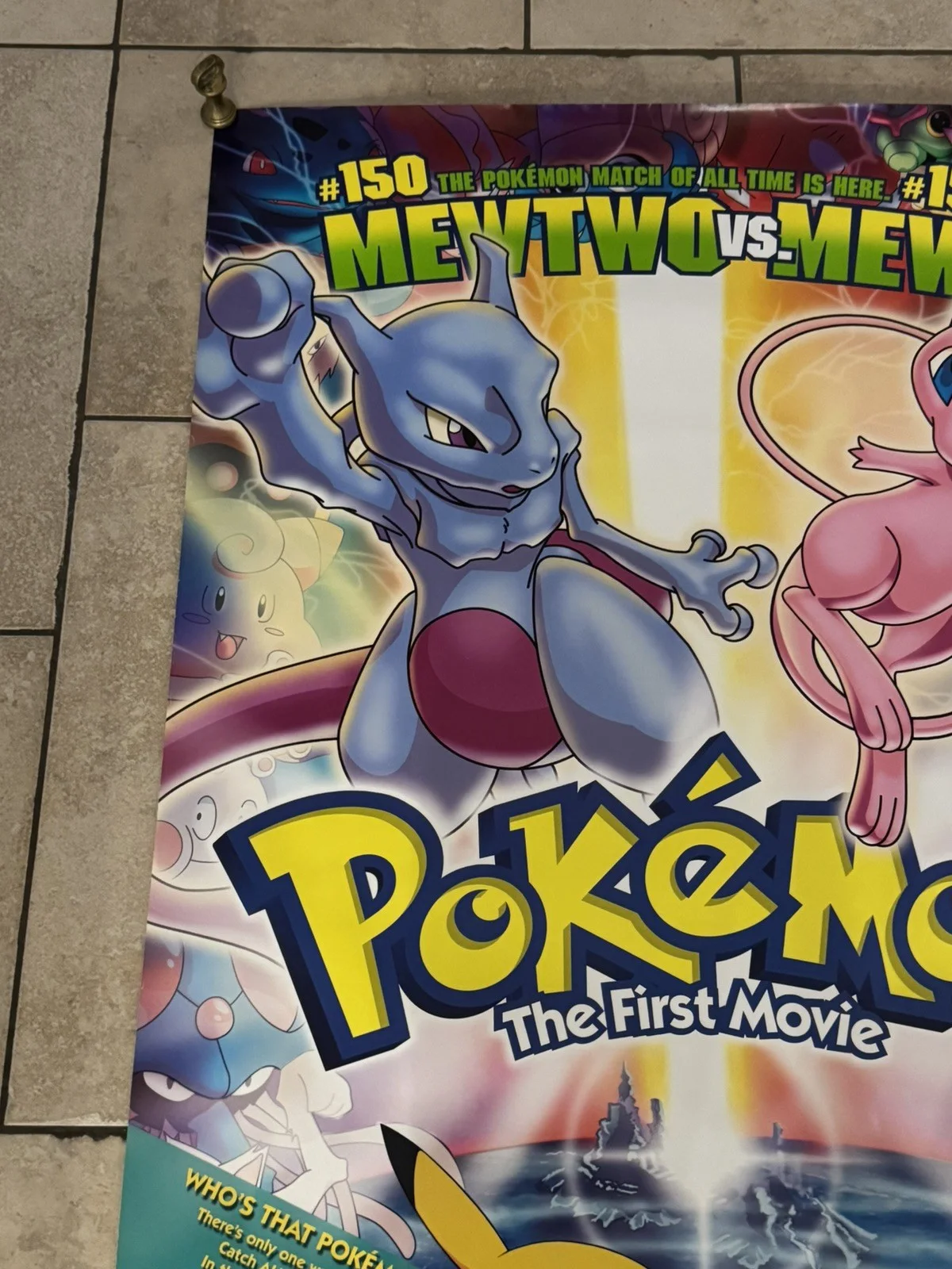 Pokémon Original Cinema Poster The First Movie 1999 UK one sheet 27” x 40”, изображение 4