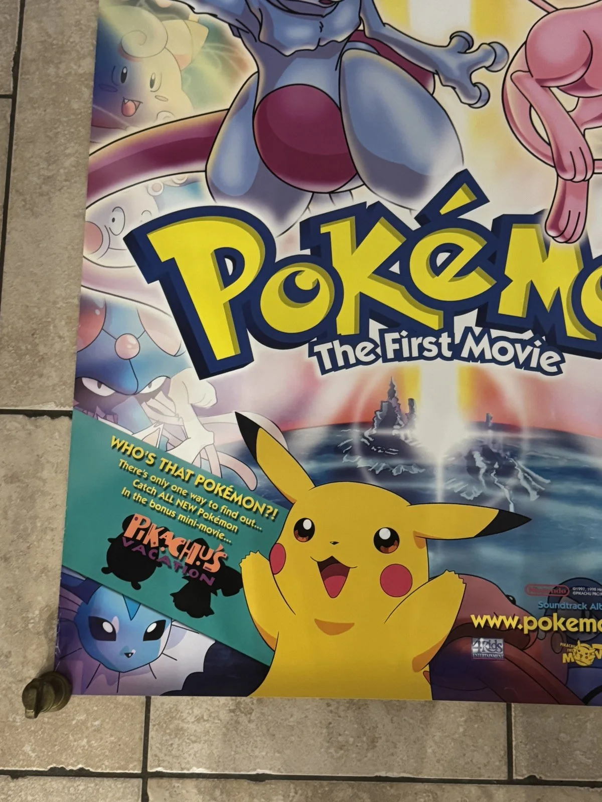 Pokémon Original Cinema Poster The First Movie 1999 UK one sheet 27” x 40”, изображение 5