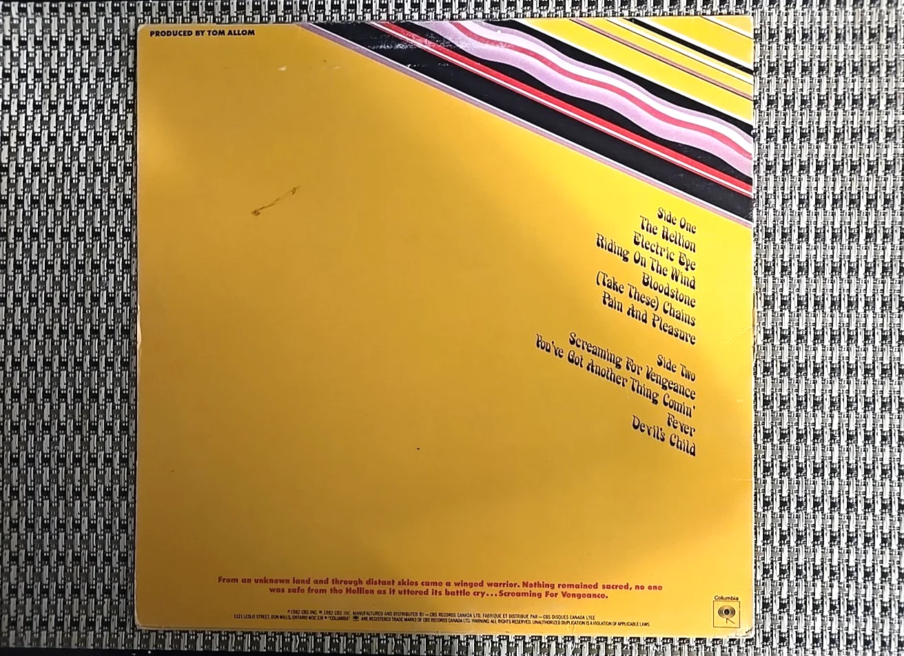 Judas Priest Screaming For Vengeance Album Signed Faulkner Travis G+/G, изображение 4