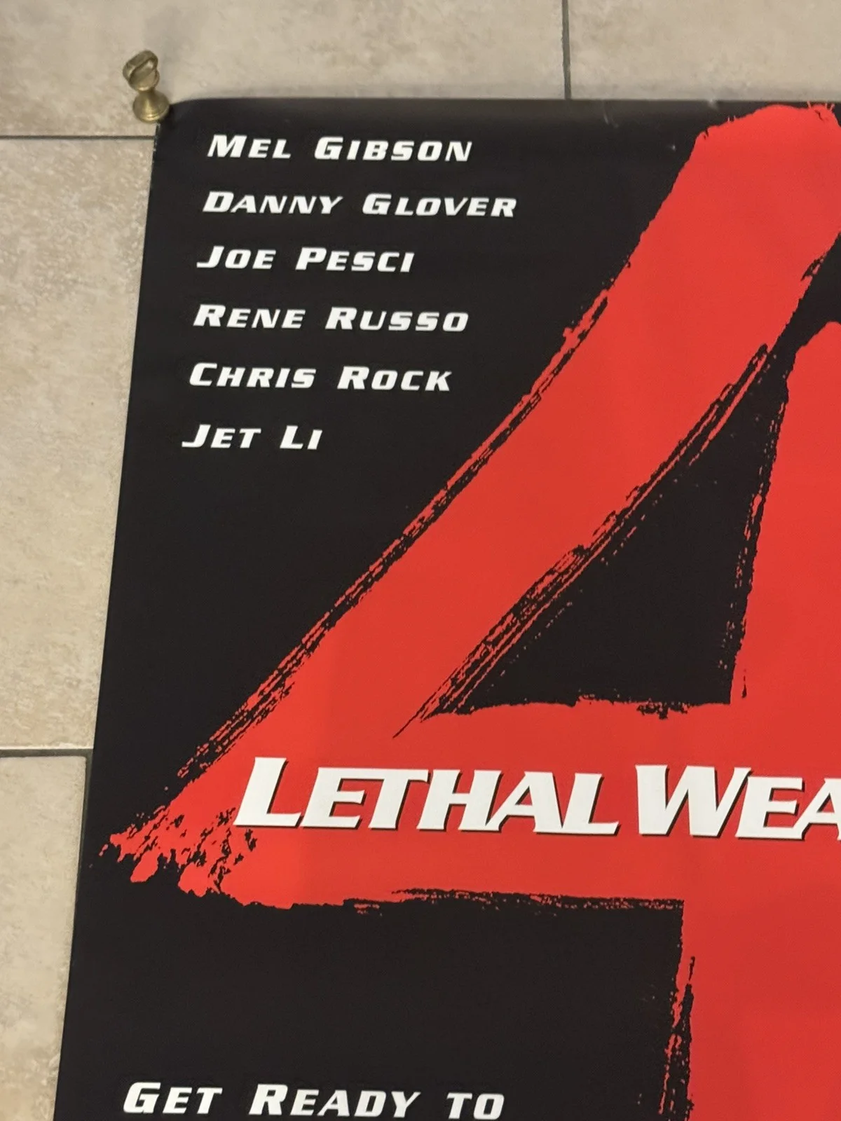 Leathal Weapon 4 1998 UK One Sheet Poster Cinema single Sided 27” x 40”, изображение 2