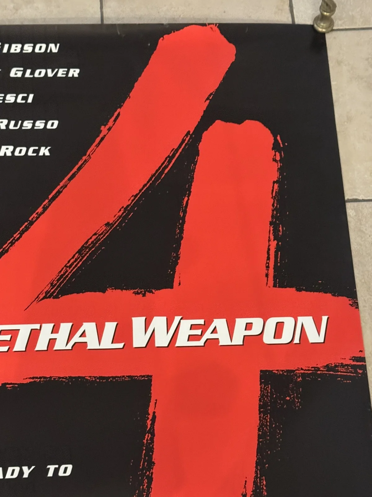 Leathal Weapon 4 1998 UK One Sheet Poster Cinema single Sided 27” x 40”, изображение 4