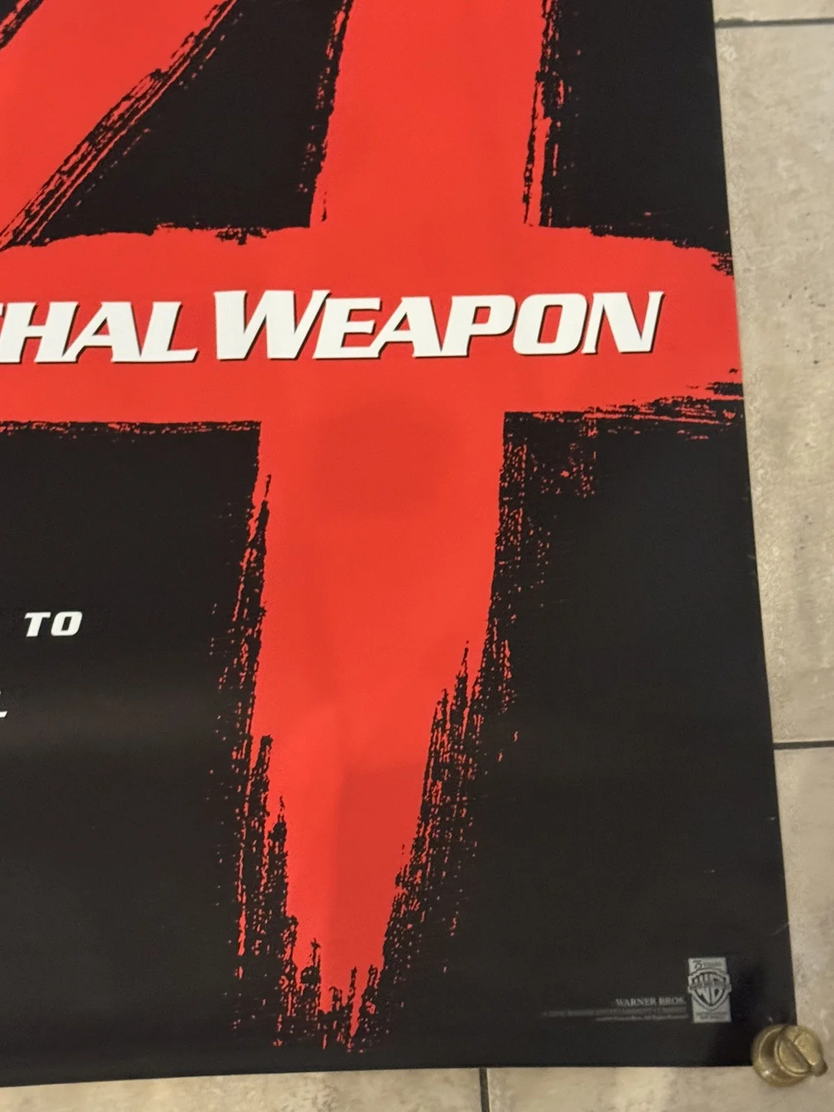 Leathal Weapon 4 1998 UK One Sheet Poster Cinema single Sided 27” x 40”, изображение 5
