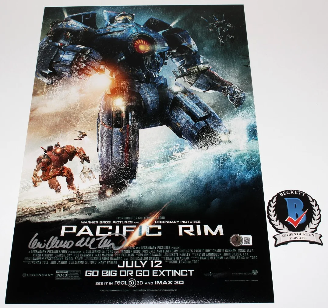 DIRECTOR GUILLERMO DEL TORO SIGNED PACIFIC RIM 12x18 MOVIE POSTER B BECKETT COA, изображение 2