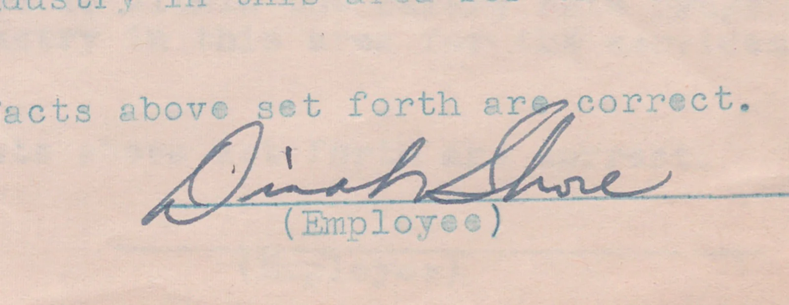Dinah Shore — DINAH SHORE - CONTRACT SIGNED 04/23/1943, image 2