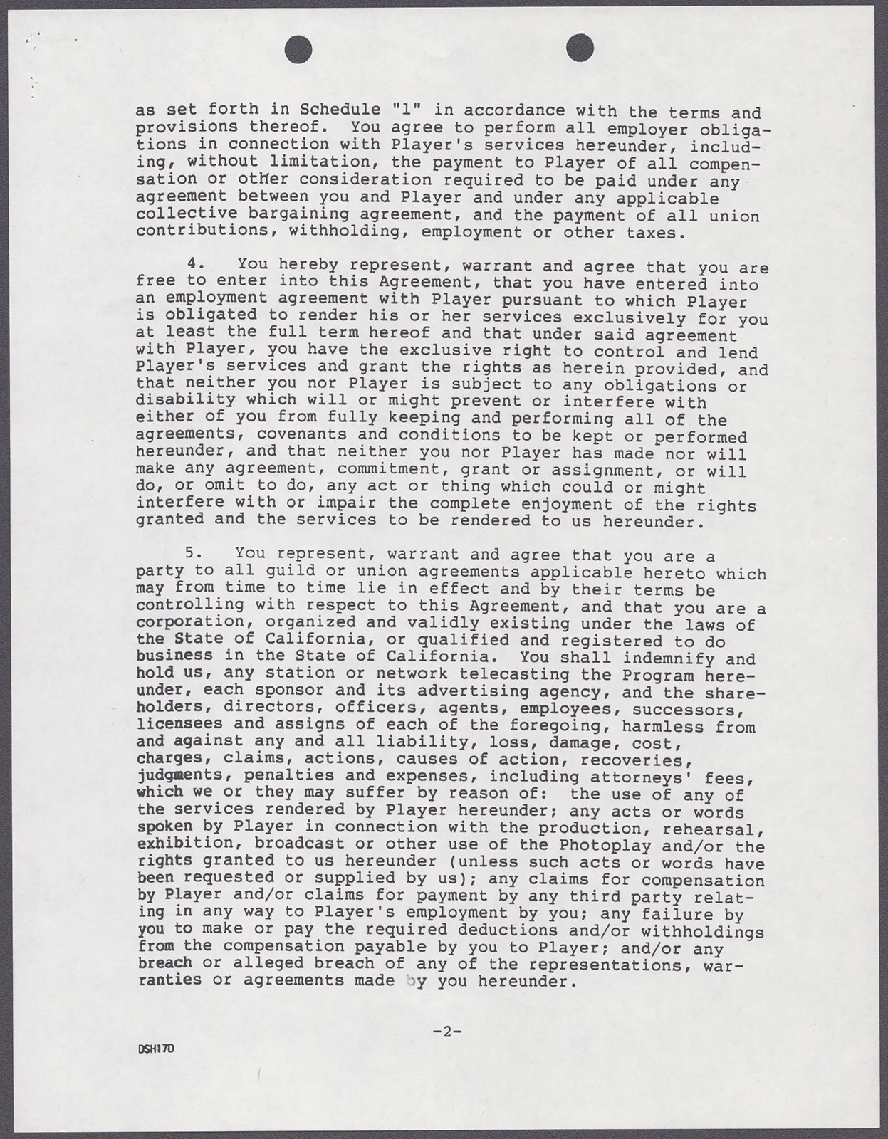 George Clooney — GEORGE CLOONEY - DOCUMENT SIGNED 10/10/1989, image 2