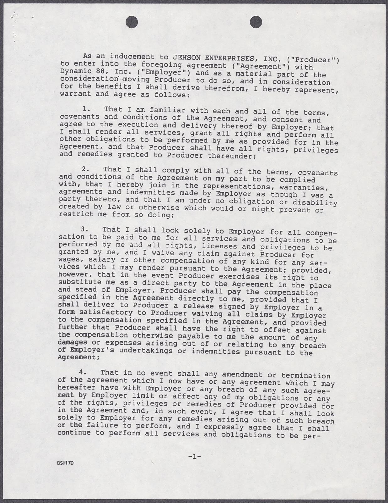 George Clooney — GEORGE CLOONEY - DOCUMENT SIGNED 10/10/1989, image 4