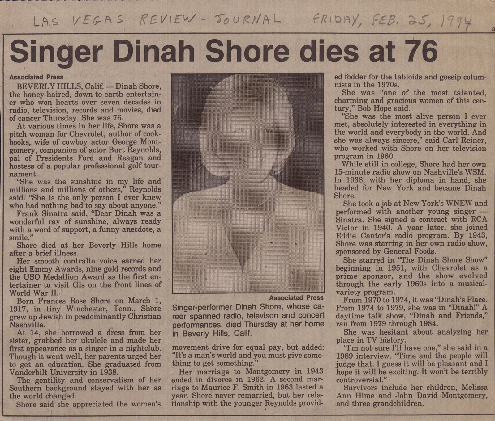 Dinah Shore — DINAH SHORE - TYPED LETTER SIGNED 08/26/1940, image 3