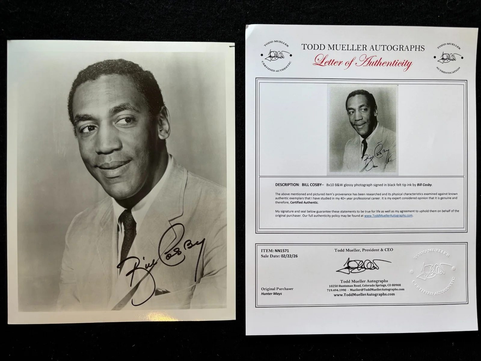 Bill Cosby — Early Vintage BILL COSBY Signed 8x10 Photo Actor Comedian "The Cosby Show" + COA