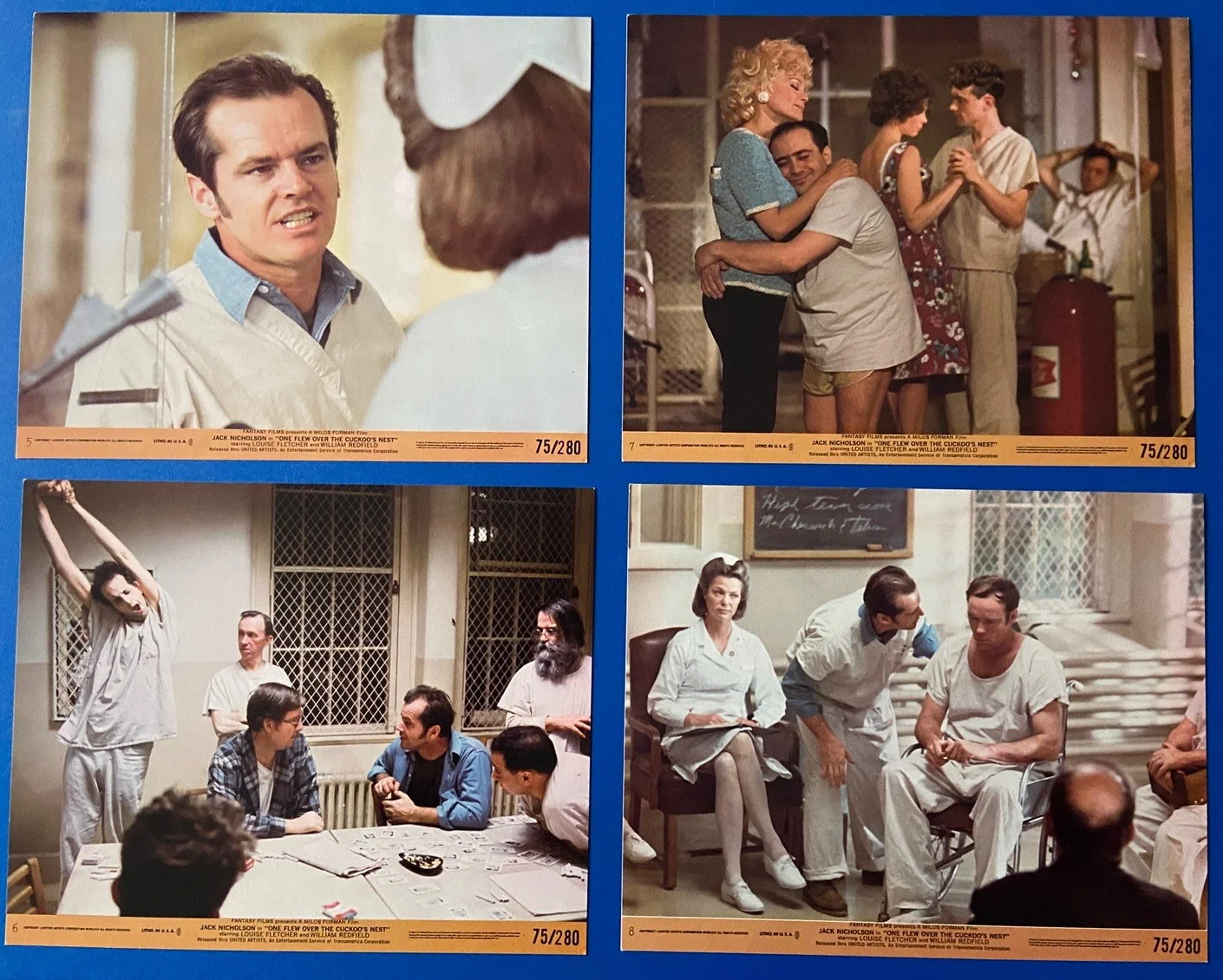RARE SET OF 8 x ONE FLEW OVER THE CUCKOOS NEST ORIGINAL 10 x 8” LOBBY CARDS 1976, изображение 2